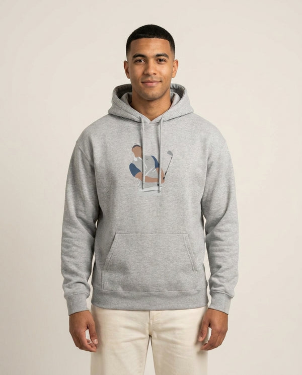 Mcllroy - Golf Hoodie — Grey Front, worn