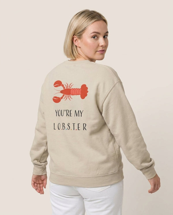 You're My Lobster Sweatshirt — Sand Back, worn