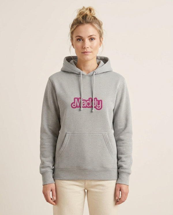 Personalised Doll Hoodie — Pink Front, worn