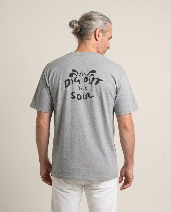Dig Out Your Soul T-Shirt — Grey Back, worn