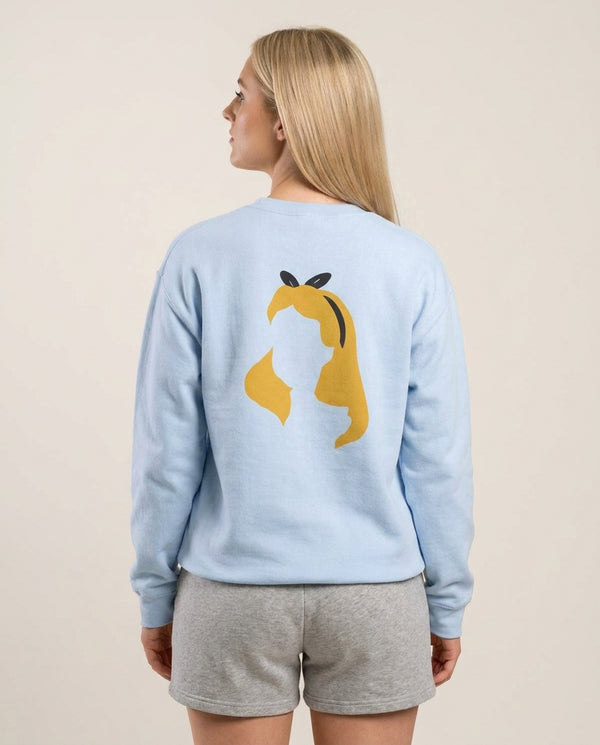 Alice Sweatshirt — Blue Back, worn
