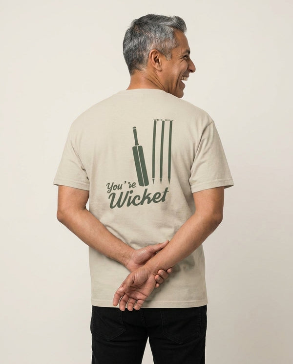 You're Wicket T-Shirt — Sand Back, worn