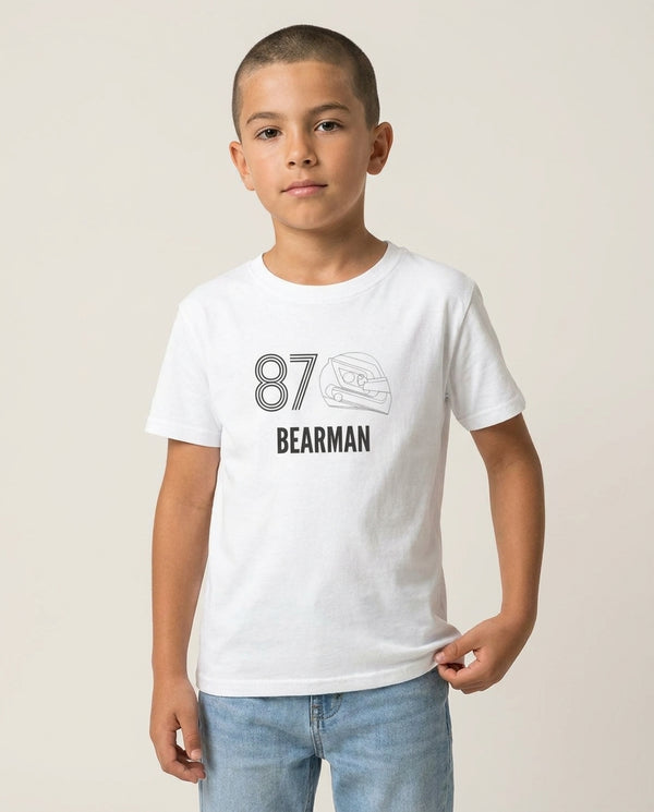 Bearman Helmet 2026  Kids T-Shirt — White Front, worn