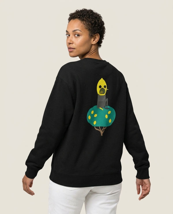 Earl Of Lemongrab Sweatshirt — Black Back, worn