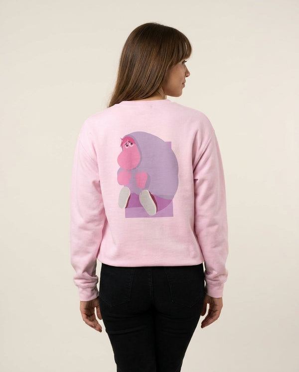 Embarrassment - Inside Out Sweatshirt — Pink Back, worn