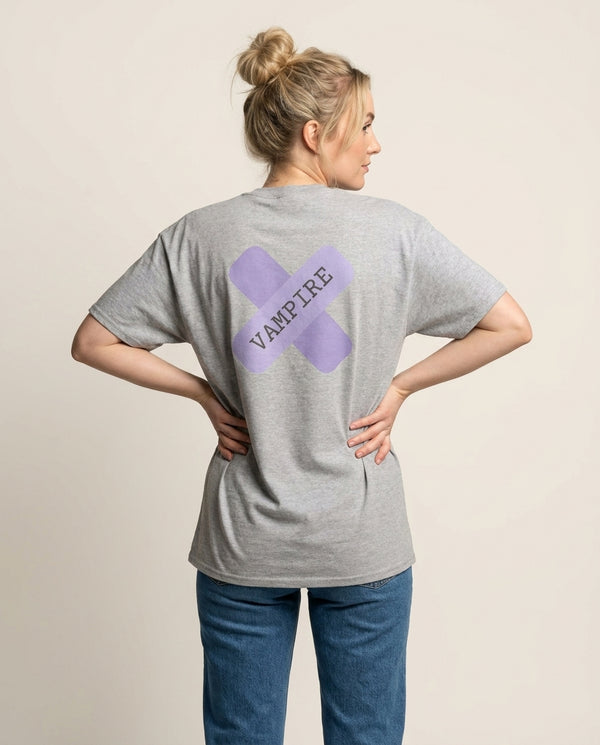 Vampire - Olivia T-Shirt — Grey Back, worn