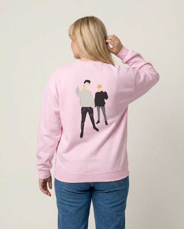 Standing - S & C Sweatshirt — Pink Back, worn