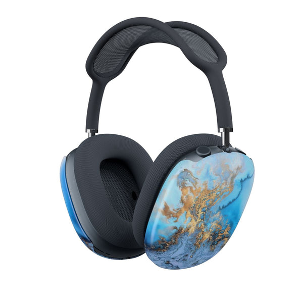 Sea Blue and Gold Marble AirPods Max Case