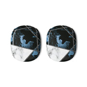 Dark Blue Marble And Silver Collage AirPods Max Case 3