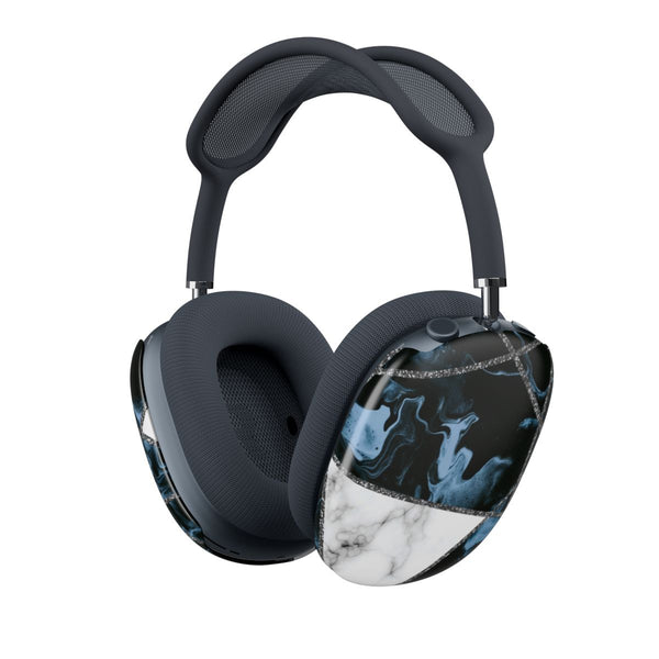 Dark Blue Marble And Silver Collage AirPods Max Case