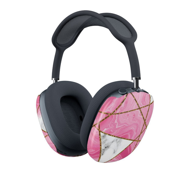 Pink Marble And Gold Collage AirPods Max Case