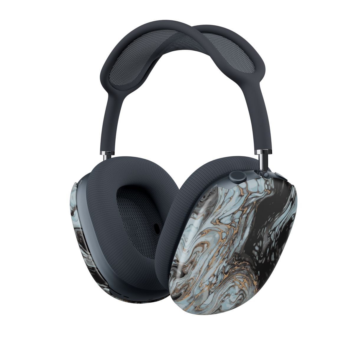 Black And Gold Cloudy Marble AirPods Max Case