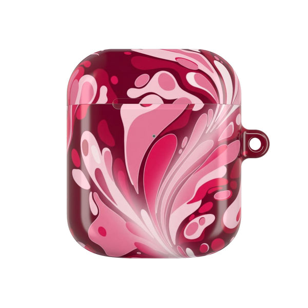 Burgundy & Pink Marble Swirl AirPods Case - AirPods 1