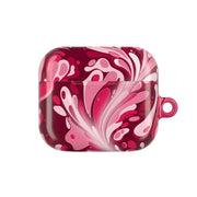 Burgundy & Pink Marble Swirl AirPods Case 3