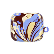 Blue, Yellow & Brown Marble Swirl AirPods Case 3