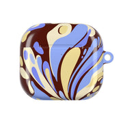 Blue, Yellow & Brown Marble Swirl AirPods Case 4