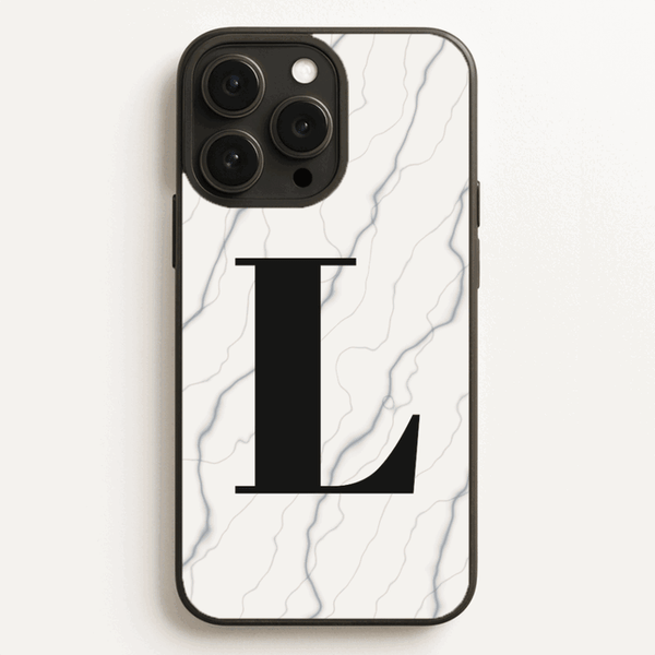 Personalised marble phone case with your initial, in eight stones