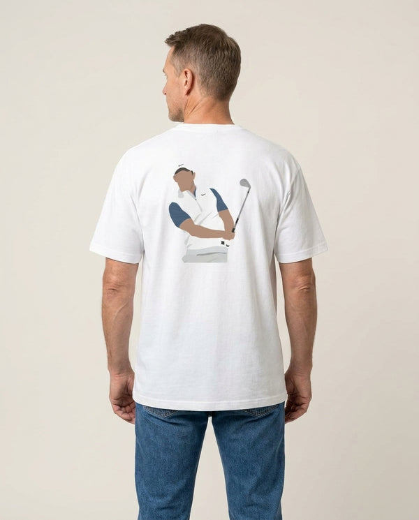 Mcllroy - Golf T-Shirt — White Back, worn