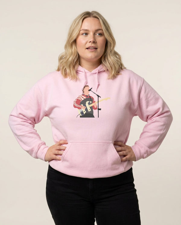 Festival - Fender Hoodie — Pink Front, worn
