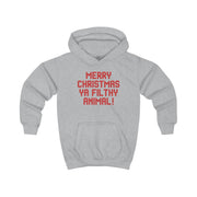 Merry Christmas Ya Filthy Animal Kids Hoodie 3