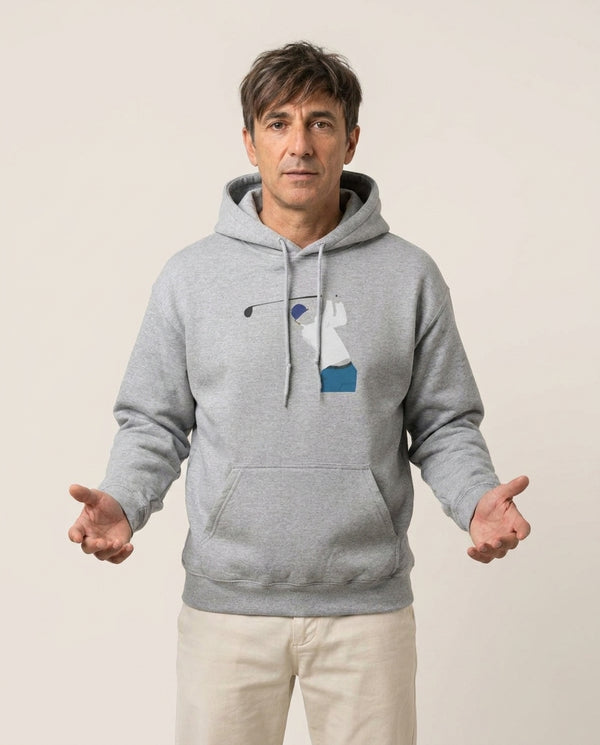 Ryder - Golf Hoodie — Grey Front, worn