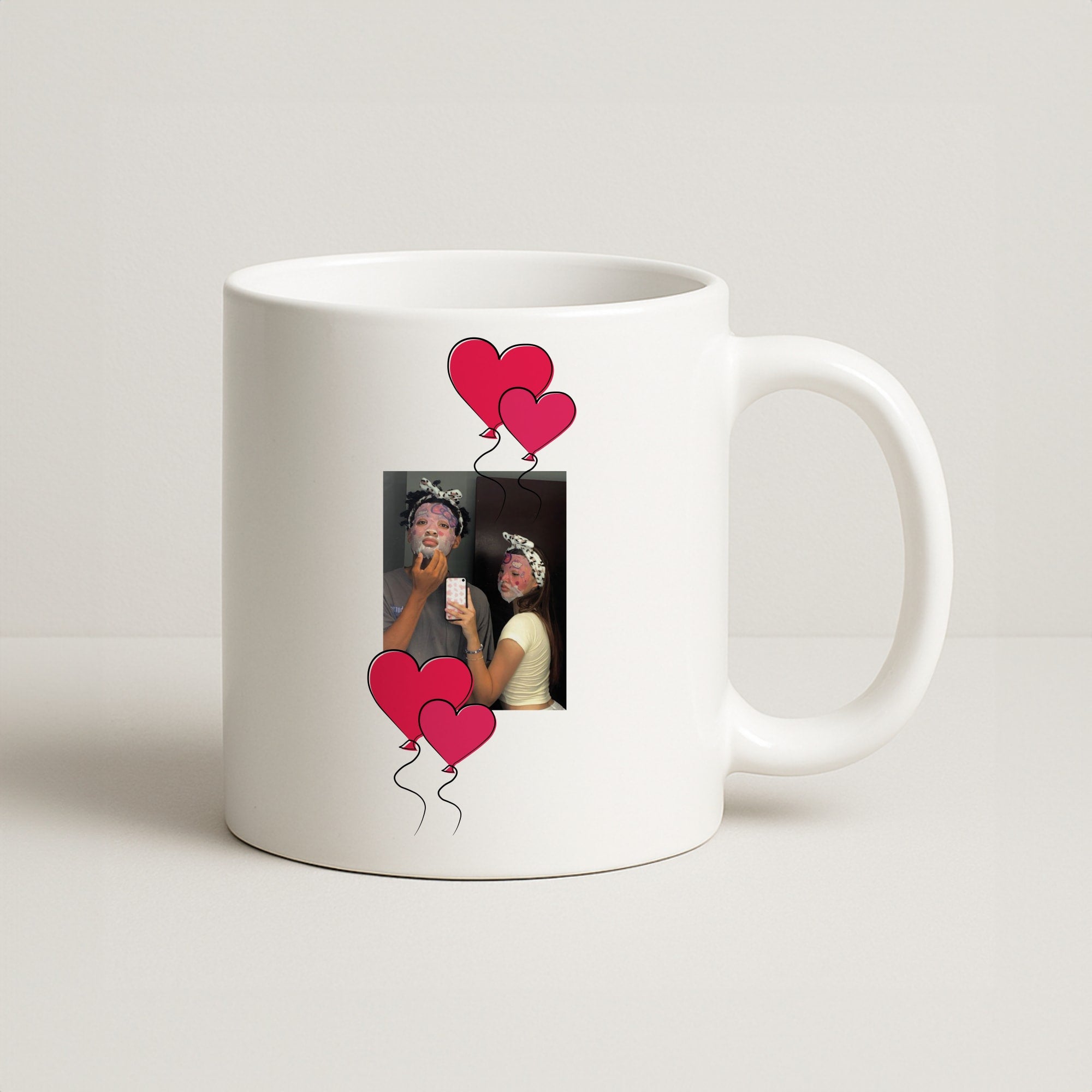 Heart Balloons - Personalised Couples Coffee Mug