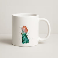Watercolour Princess Merida Brave Fairytale Mug