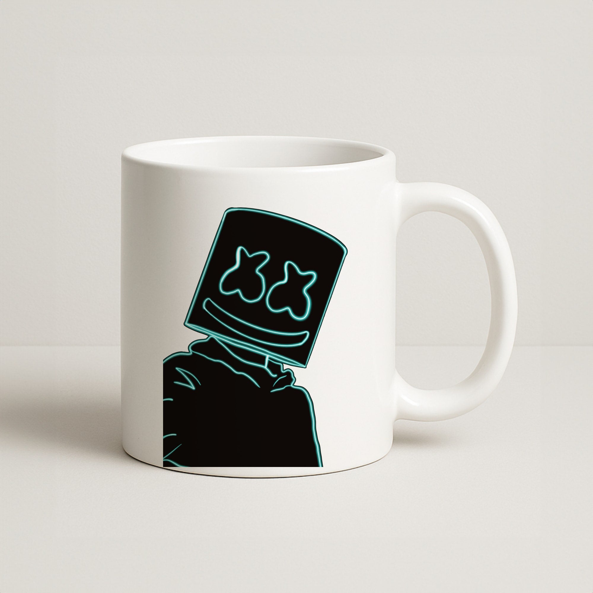 Black White Helmet DJ Neon Coffee Mug