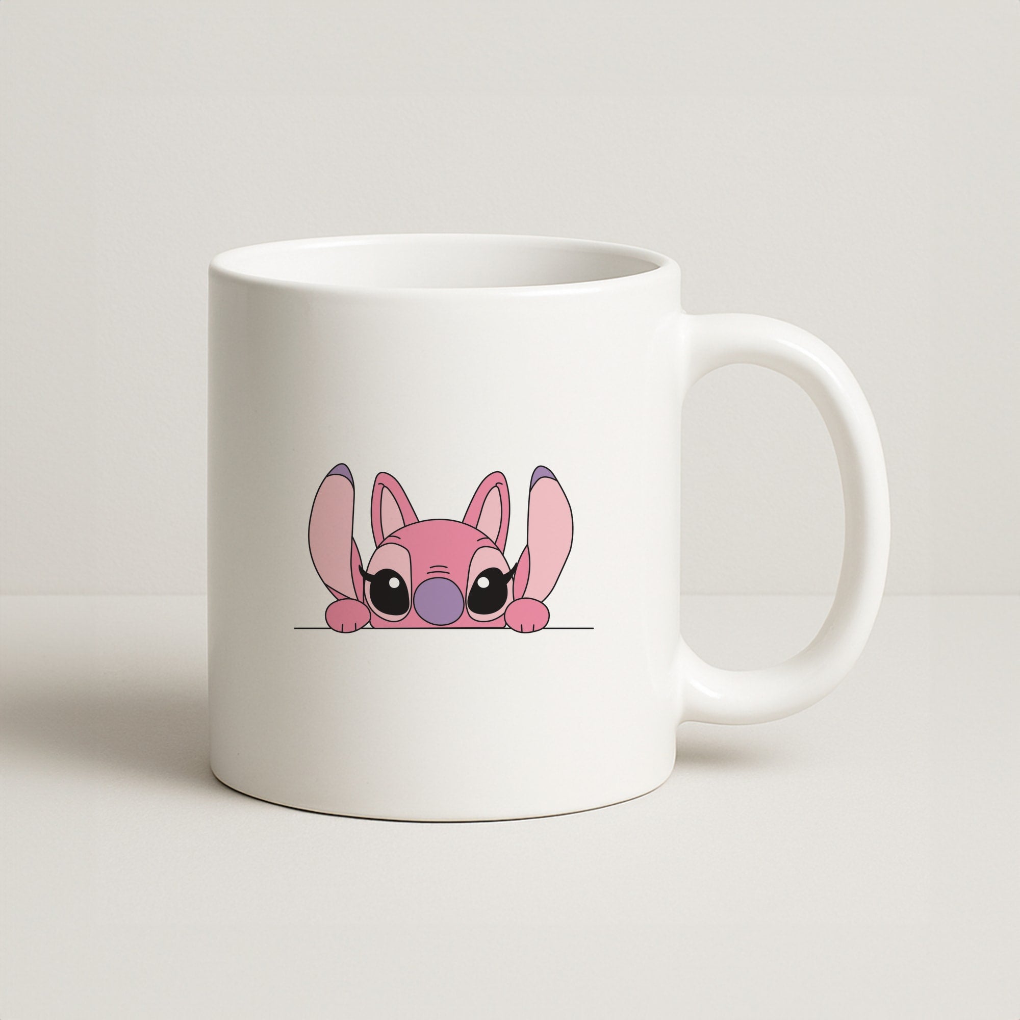 Angel Leaning - Pink Alien Coffee Mug