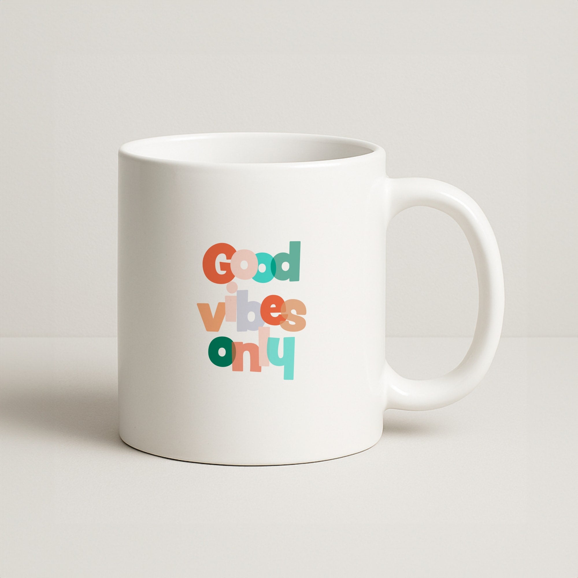 Colourful Good Vibes Only Coffee Mug