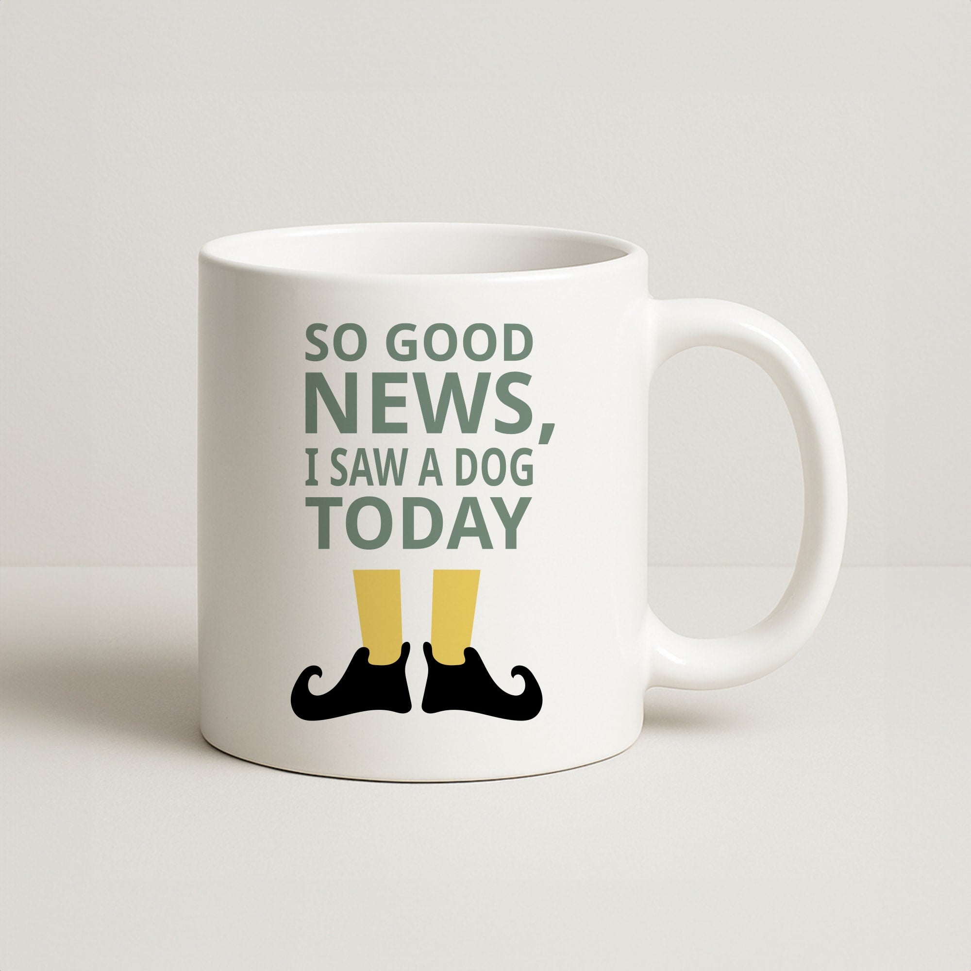 I Saw A Dog Today - Elf Coffee Mug