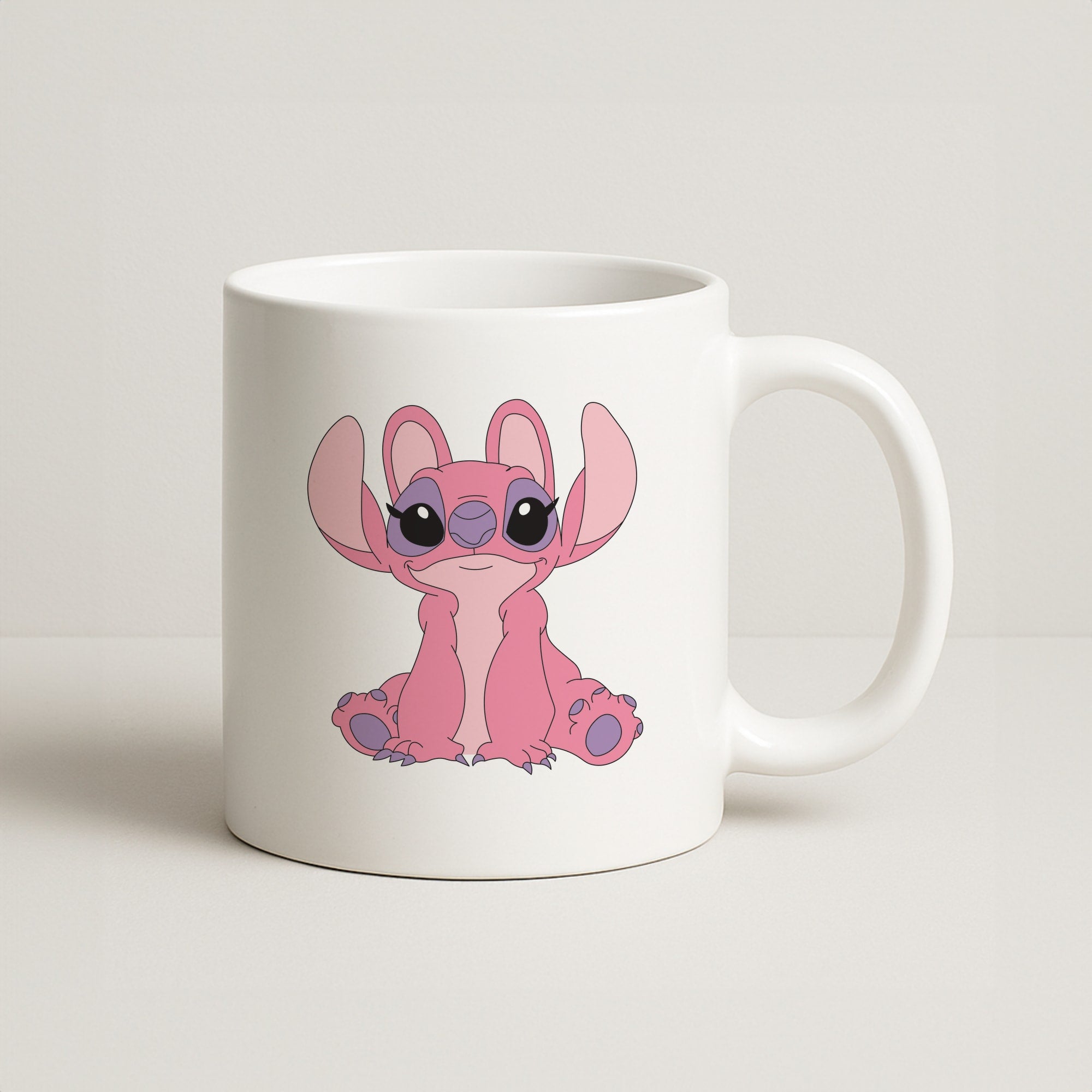 Sitting Down - Pink Alien Coffee Mug