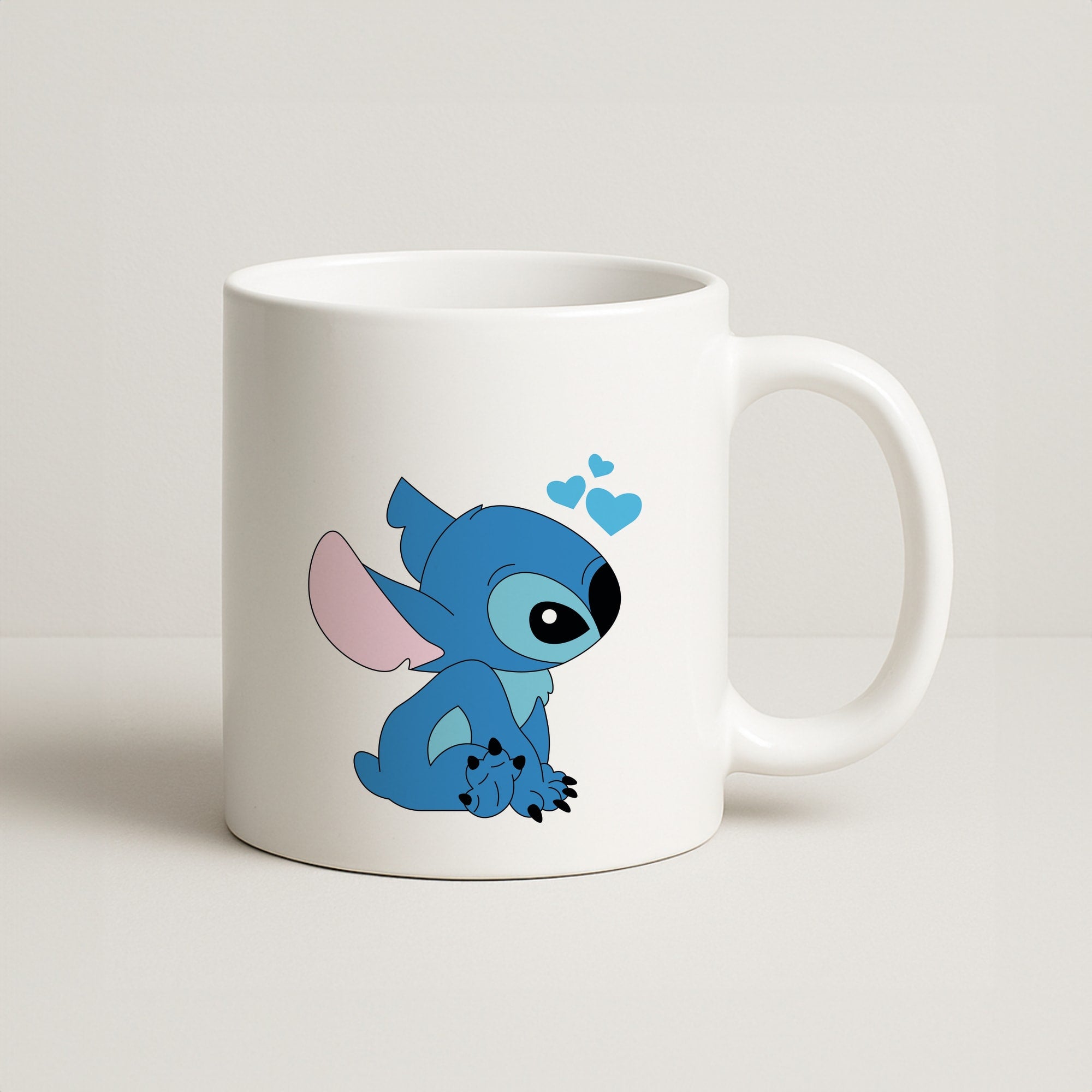 Blue Hearts Alien Blue Valentine's Coffee Mug