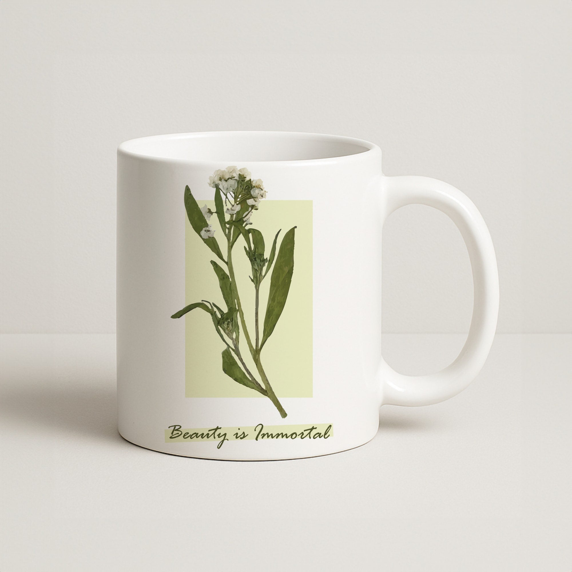 Beauty Is Immortal Press Flower Coffee Mug