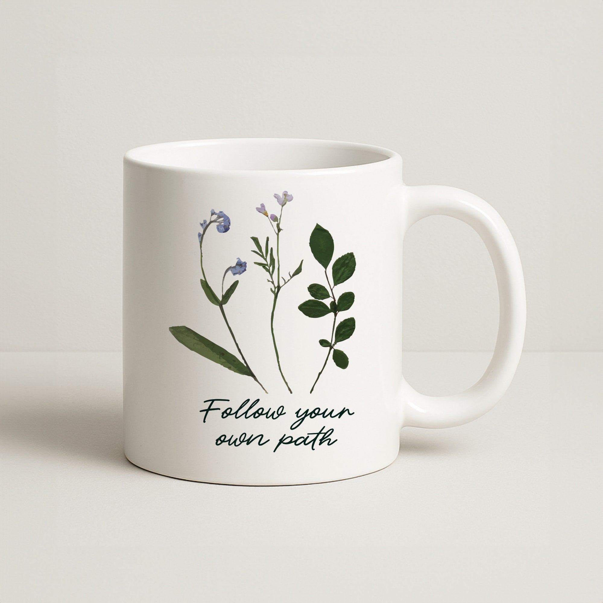 Follow Your Own Path Dark Green Coffee Mug