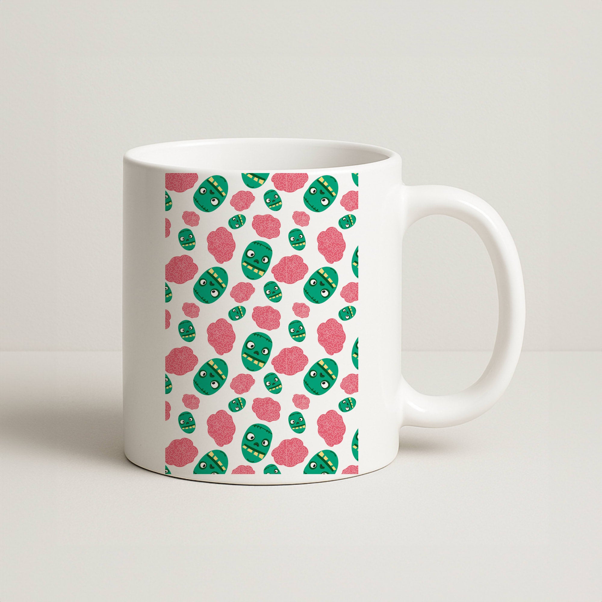 Frankenstein And Brains - Halloween Coffee Mug