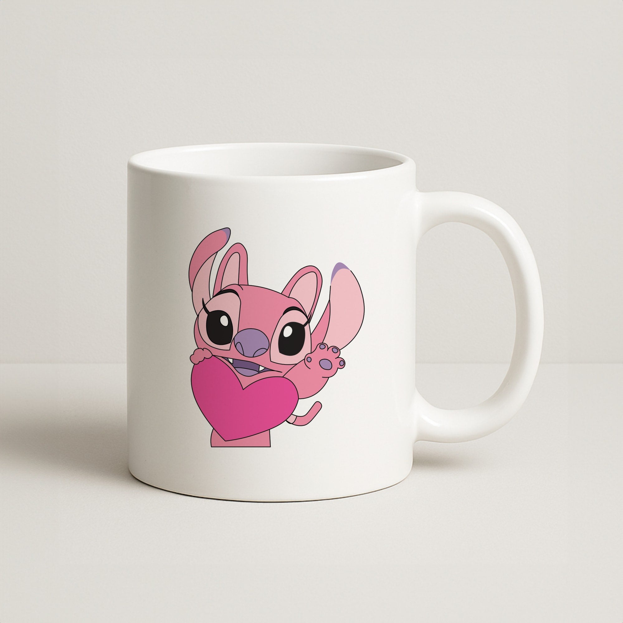 Holding Heart - Pink Alien Coffee Mug
