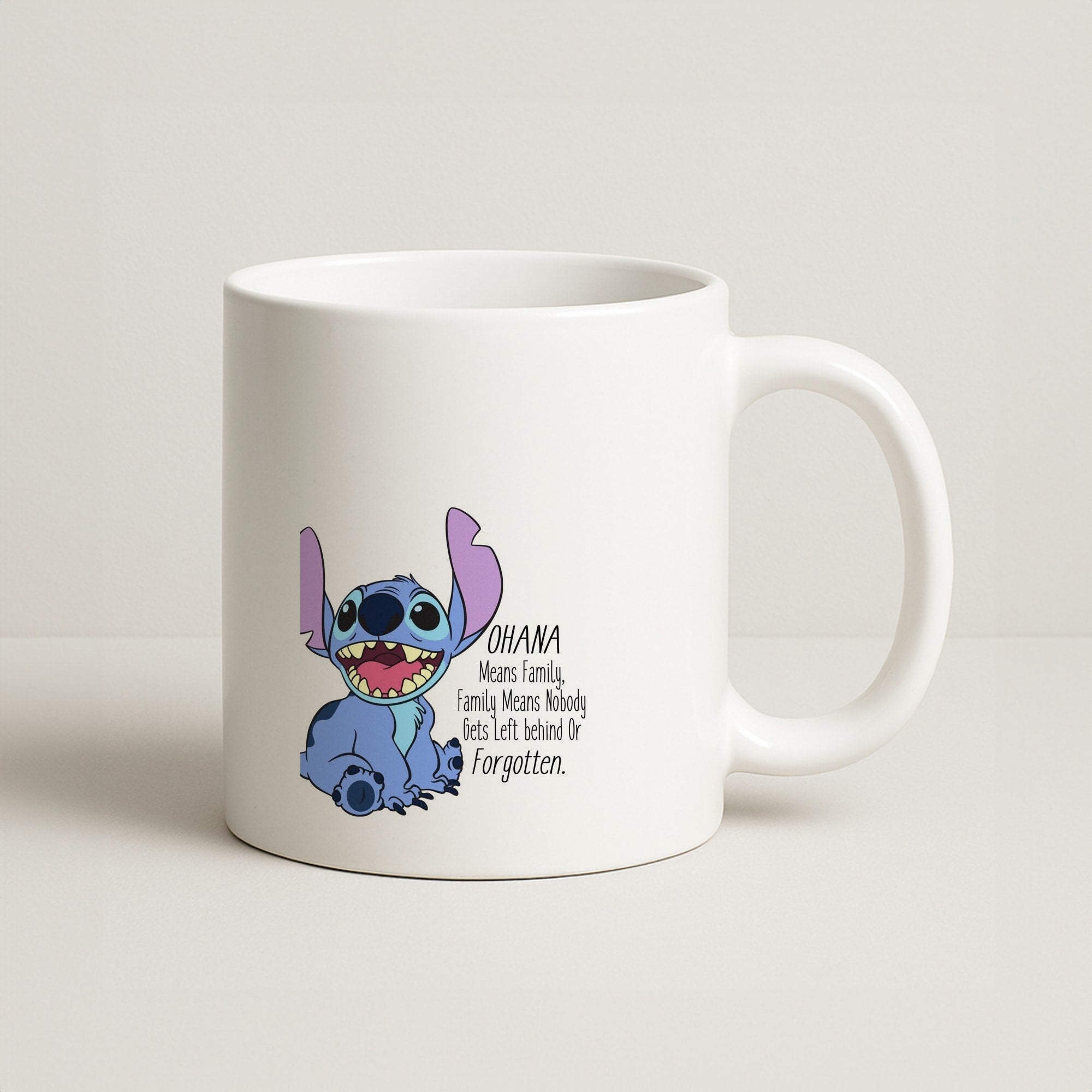 Ohana Means Family - Blue Alien Coffee Mug