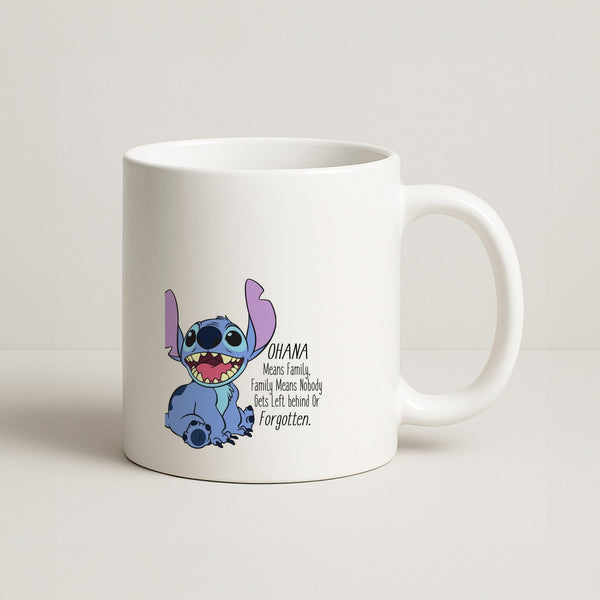 Ohana Means Family - Blue Alien Coffee Mug