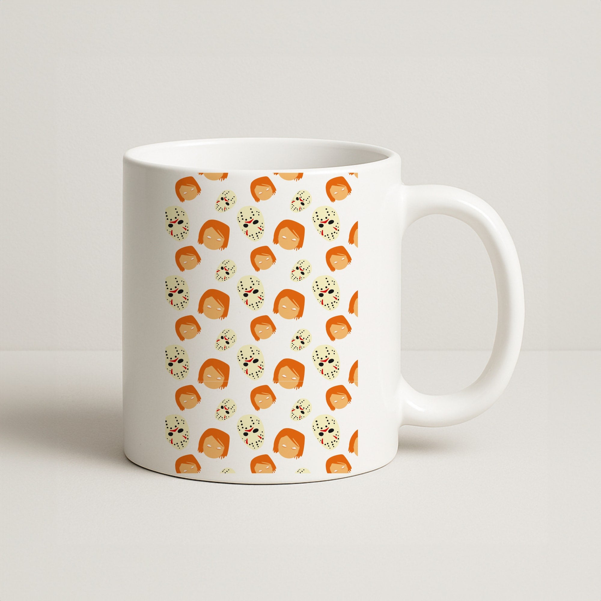 Chucky And Jason Pattern - Halloween Coffee Mug