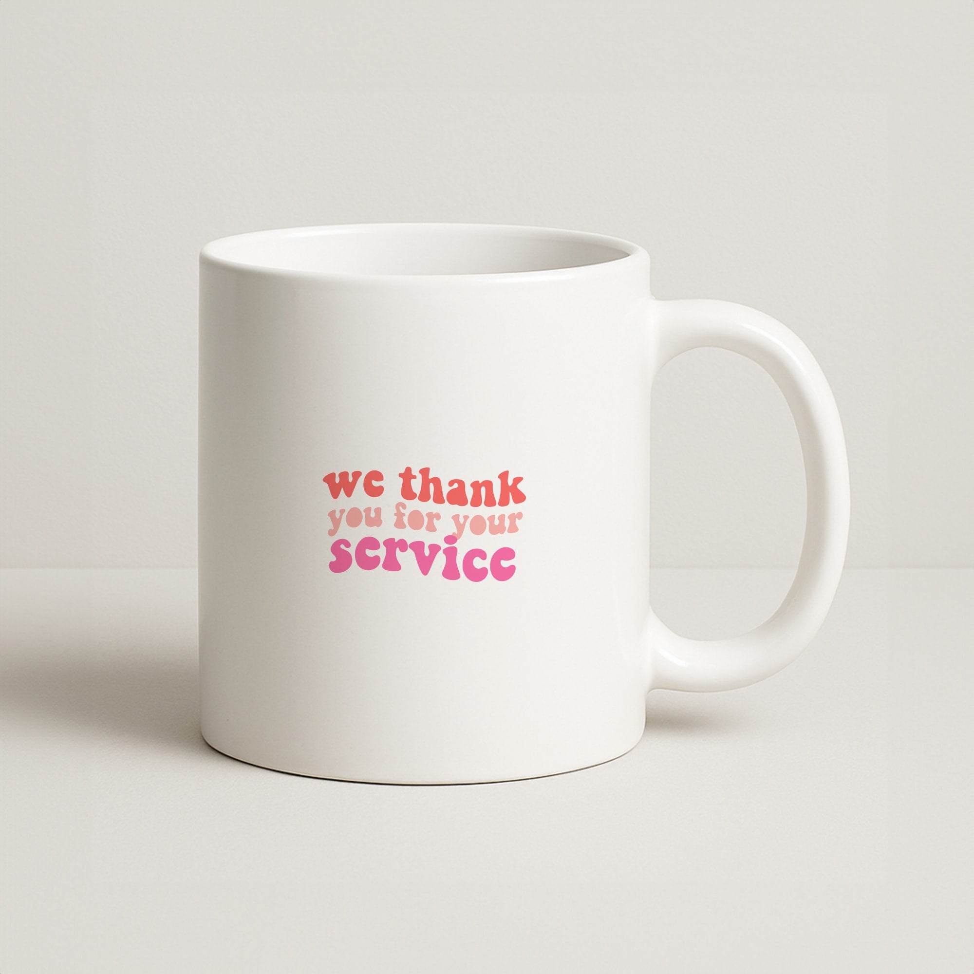 We Thank You For Your Service - Heart TV Coffee Mug