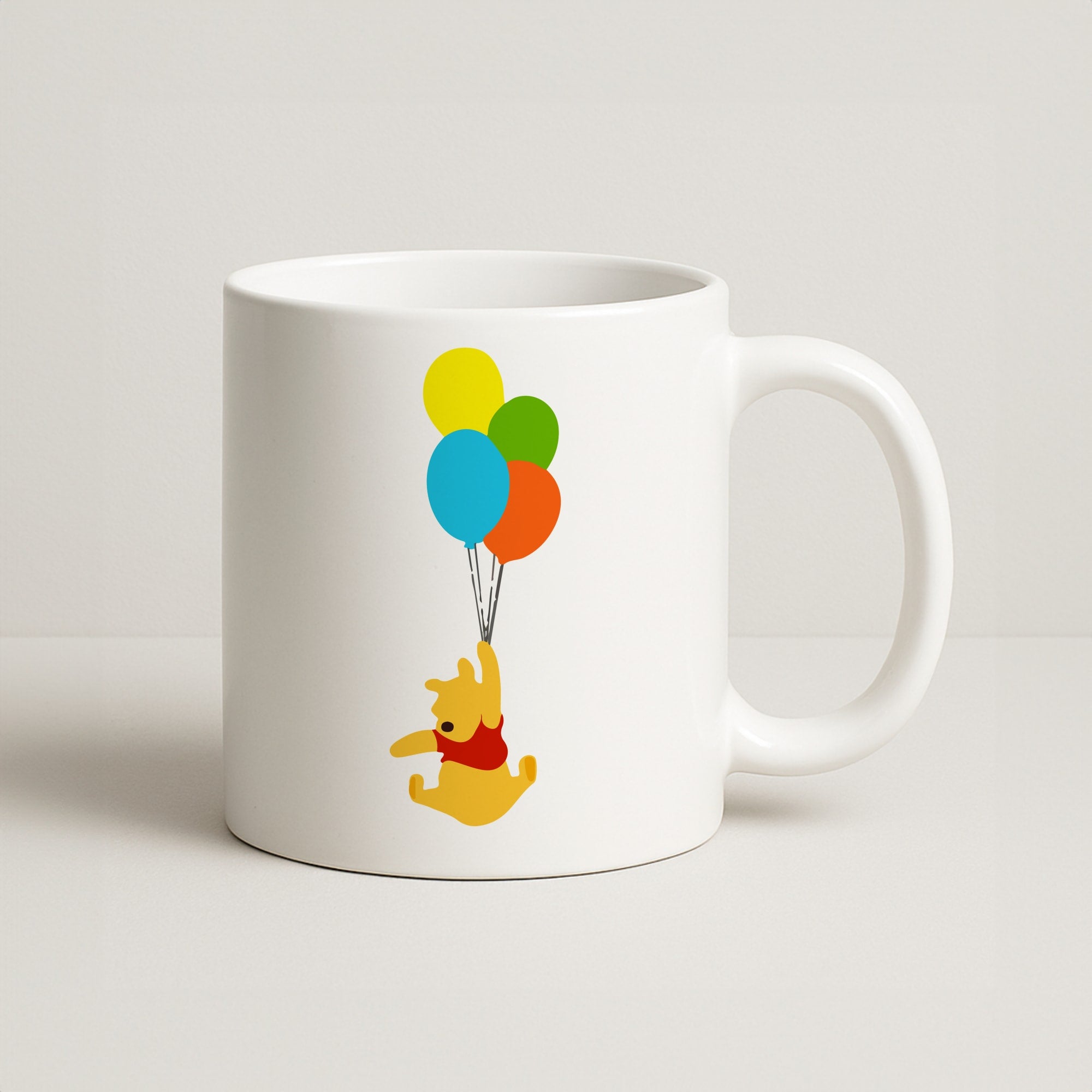 Pooh On Balloons Coffee Mug