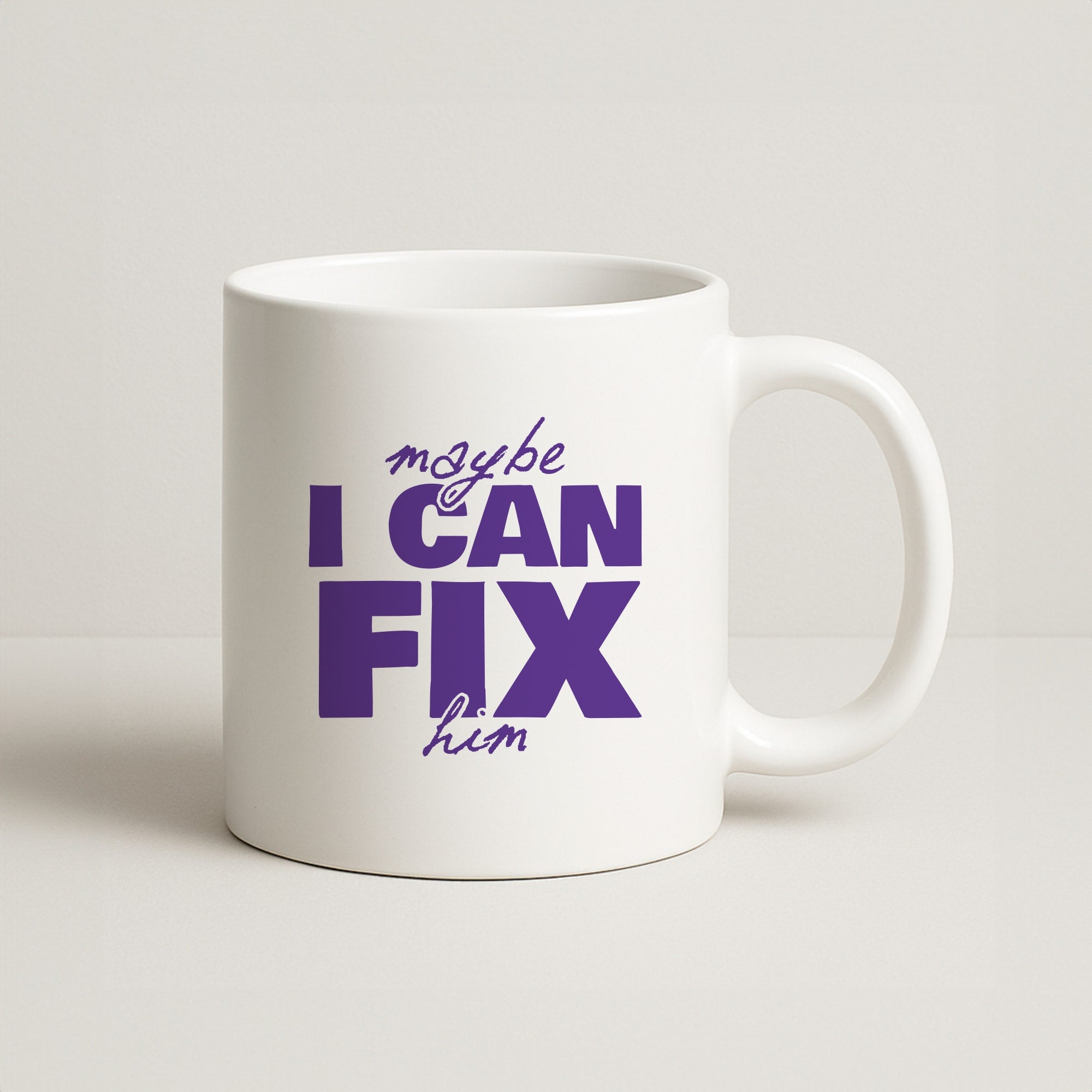Maybe I Can Fix Him Purple Coffee Mug