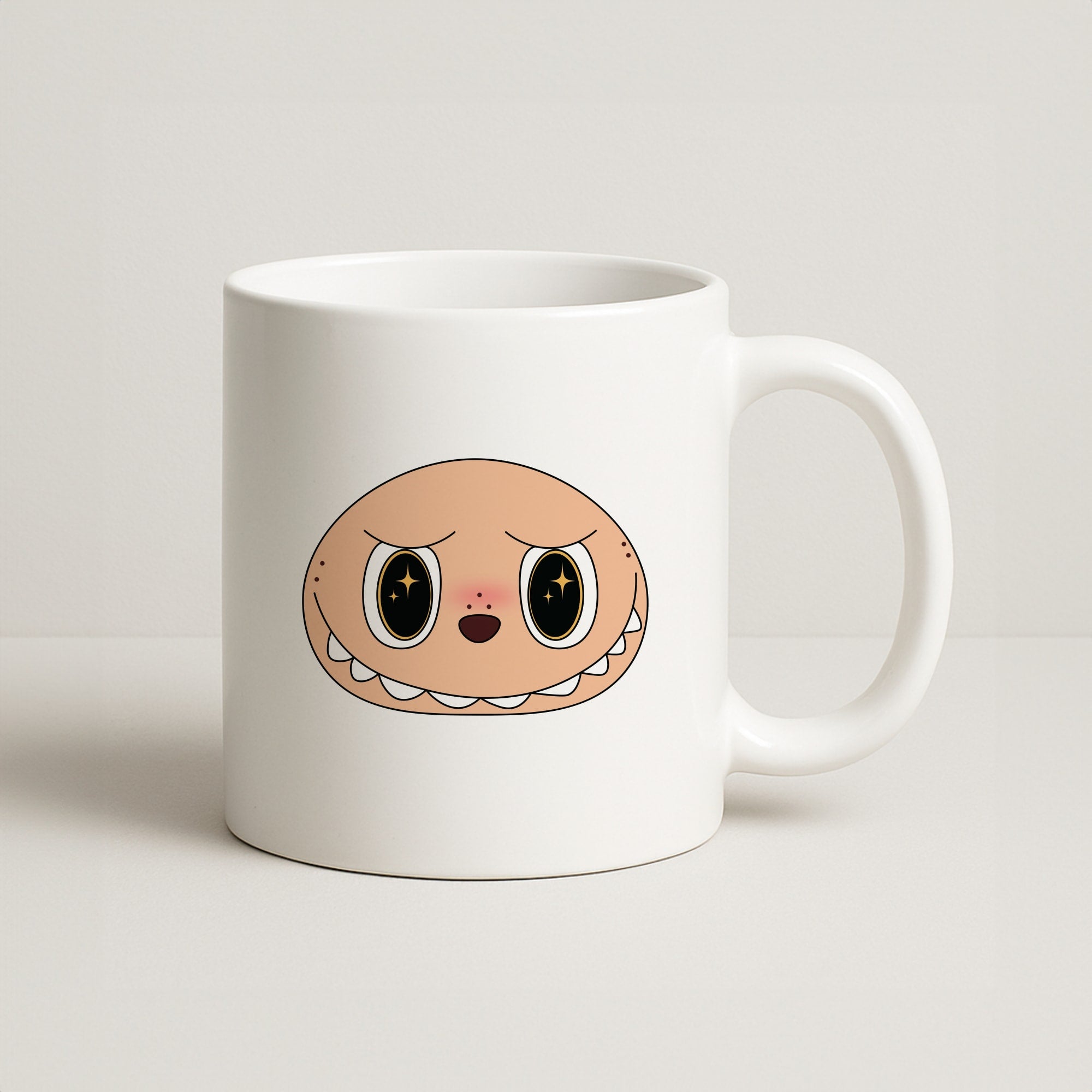 Cute Brown Monster Face Coffee Mug