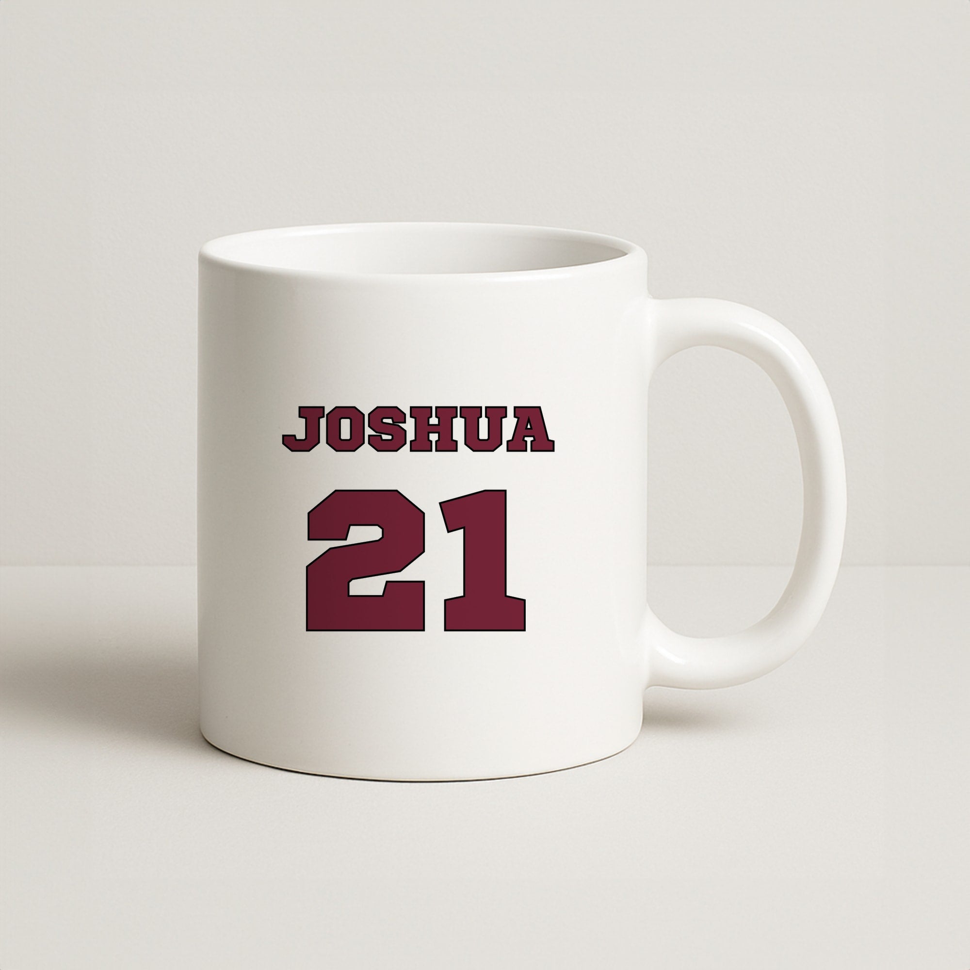 Burgundy - Personalised Football Coffee Mug