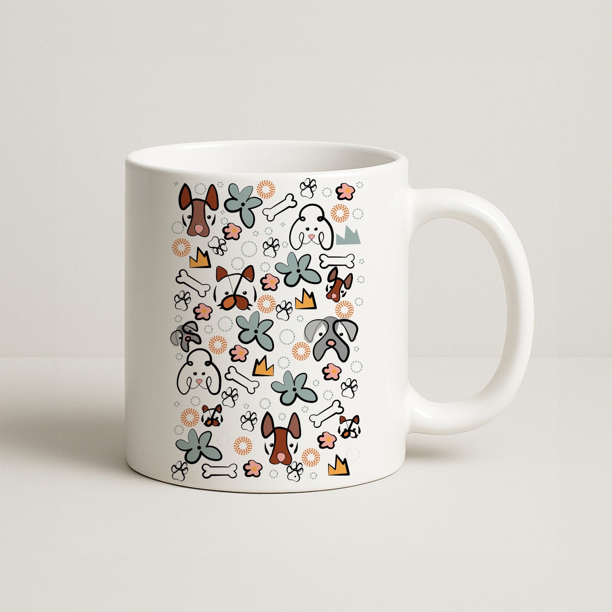 Bones and dogs - Dog Patterns Coffee Mug