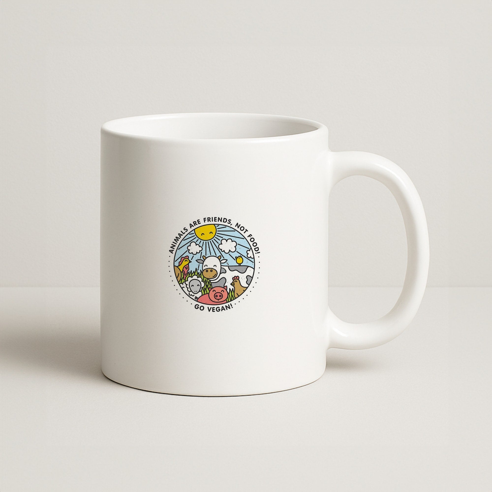 Animals Are Friends, Not Food - Vegan Coffee Mug