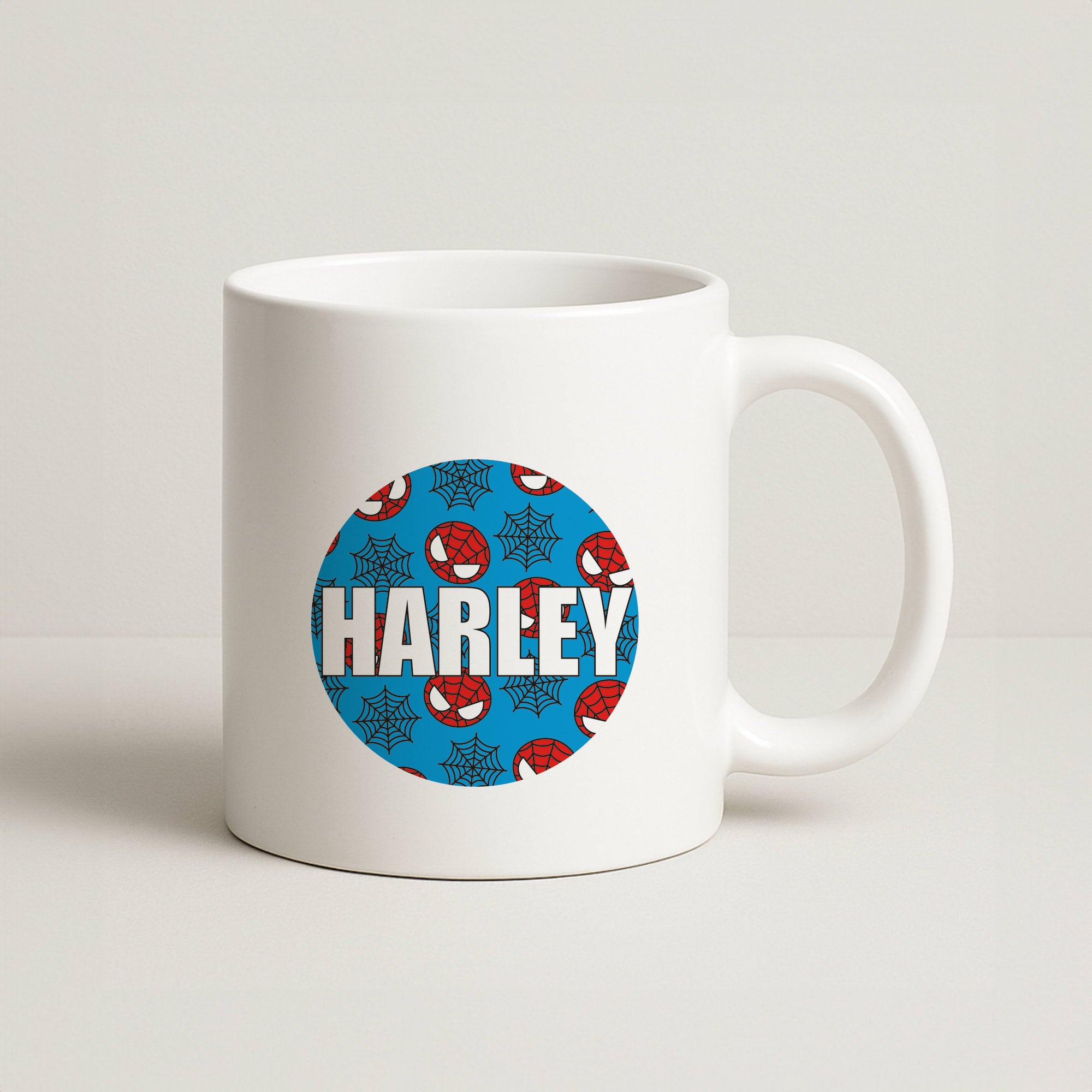 Spiderman And Webs - Personalised Superhero Comic Coffee Mug