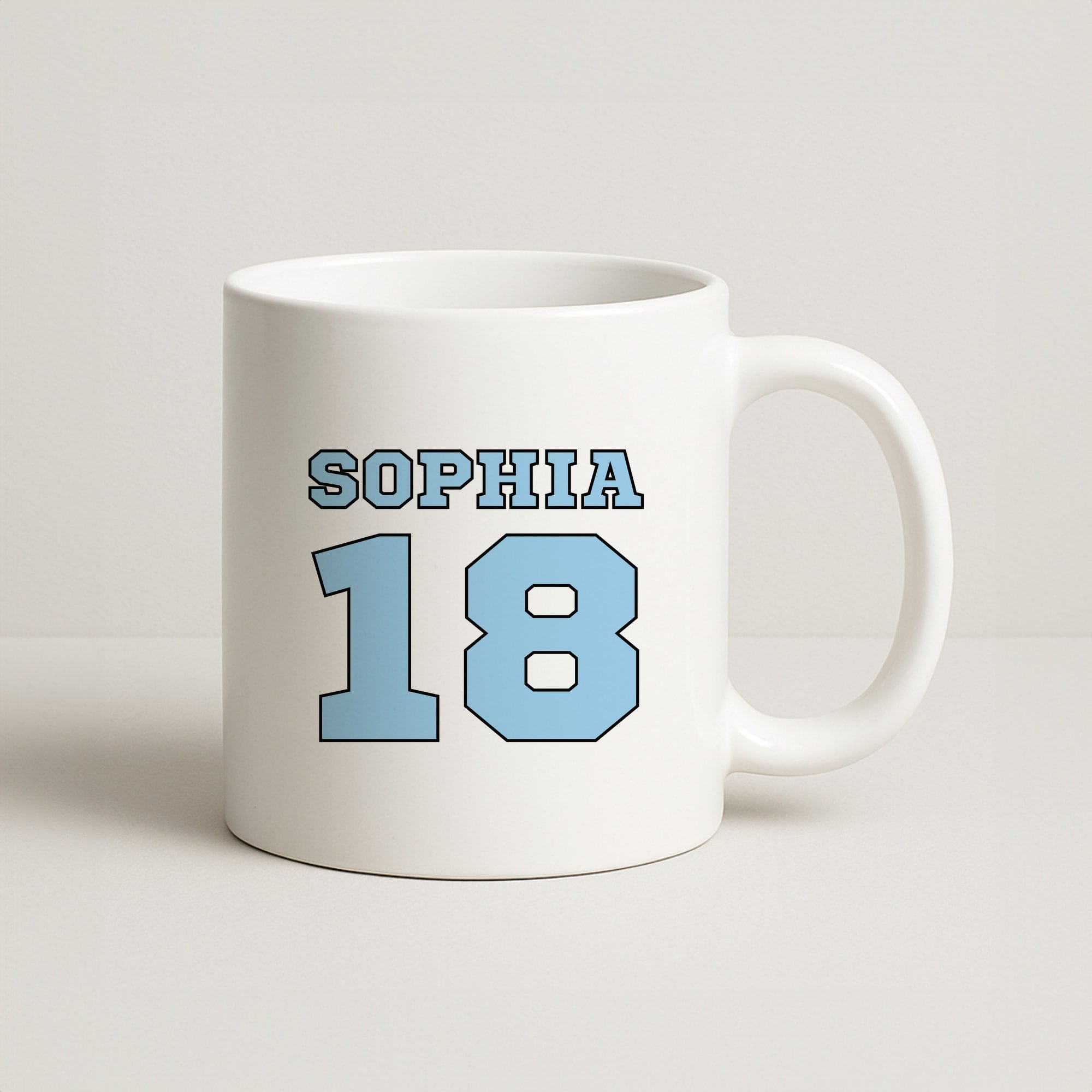 Light Blue - Personalised Football Coffee Mug