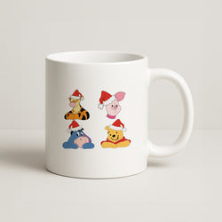 Bear, Tiger, Donkey and Pig Pattern Christmas Coffee Mug